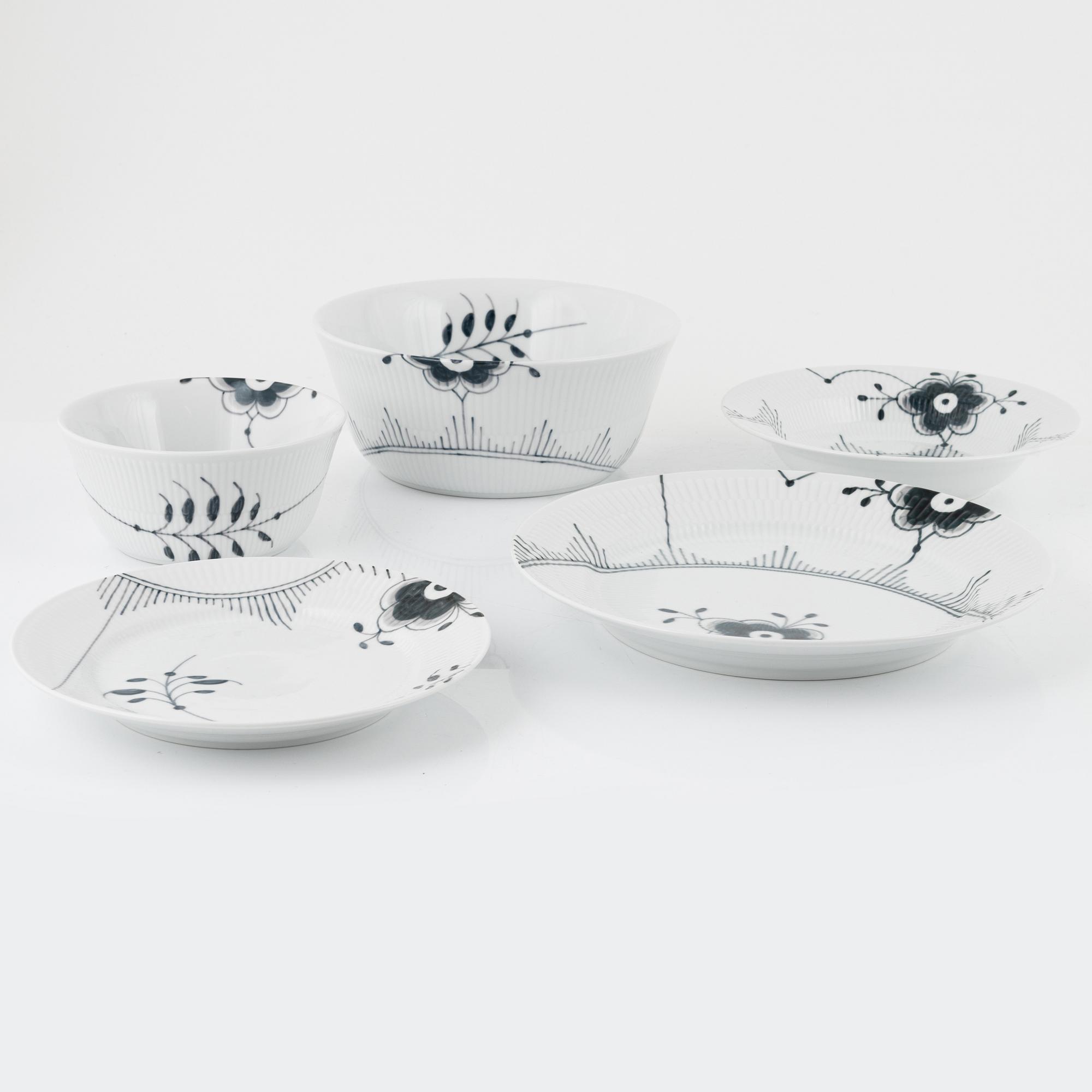 A 56-piece 'Black Fluted Mega' porcelain service, Royal Copenhagen, Denmark.