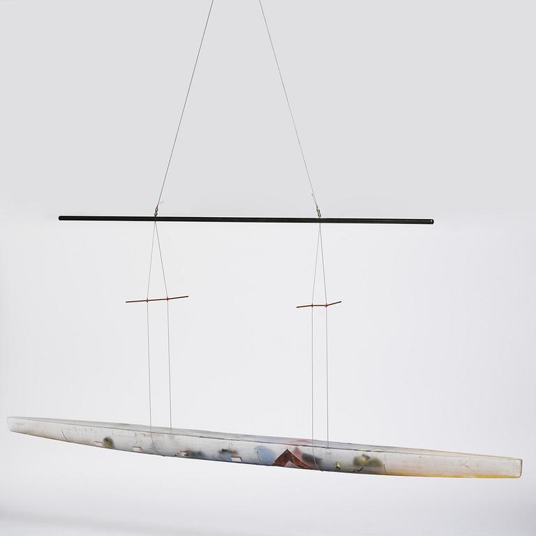 Bertil Vallien, a monumental sand cast glass sculpture of a boat, Kosta Boda, Sweden, 21st century.