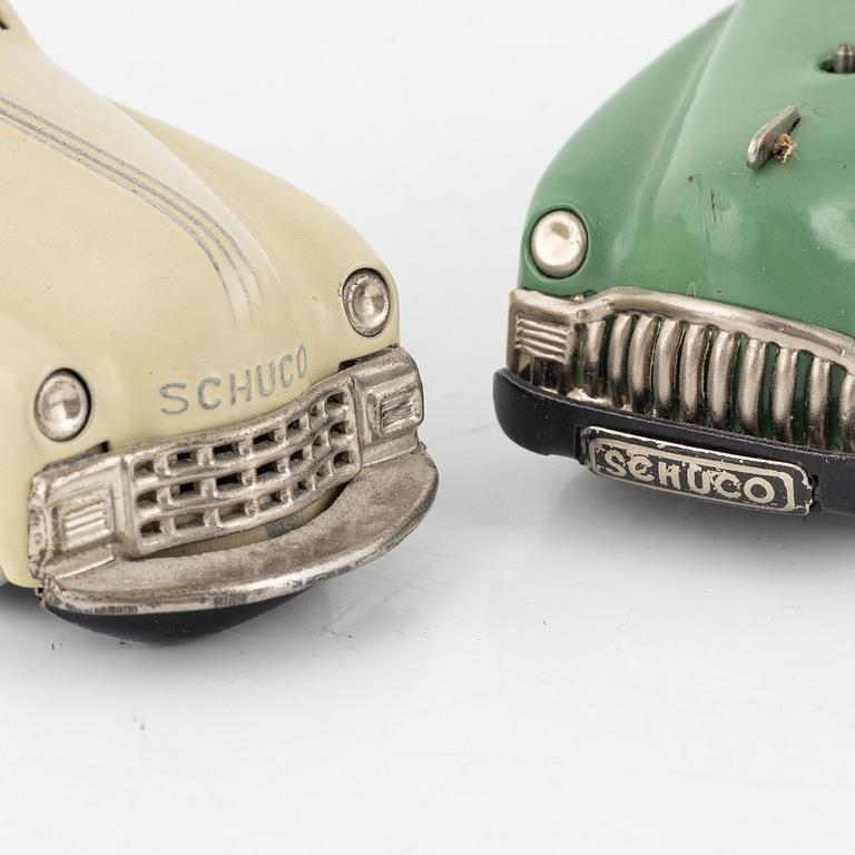 A set of eight toy cars, mostly Schuco, 20th century.