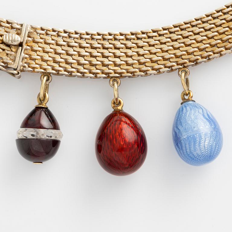 Necklace with 22 miniature Easter eggs, one of which is by Carl Fabergé.