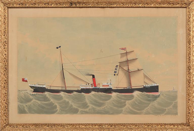 OKÄND KONSTNÄR, gouache, signera och daterad 1886.