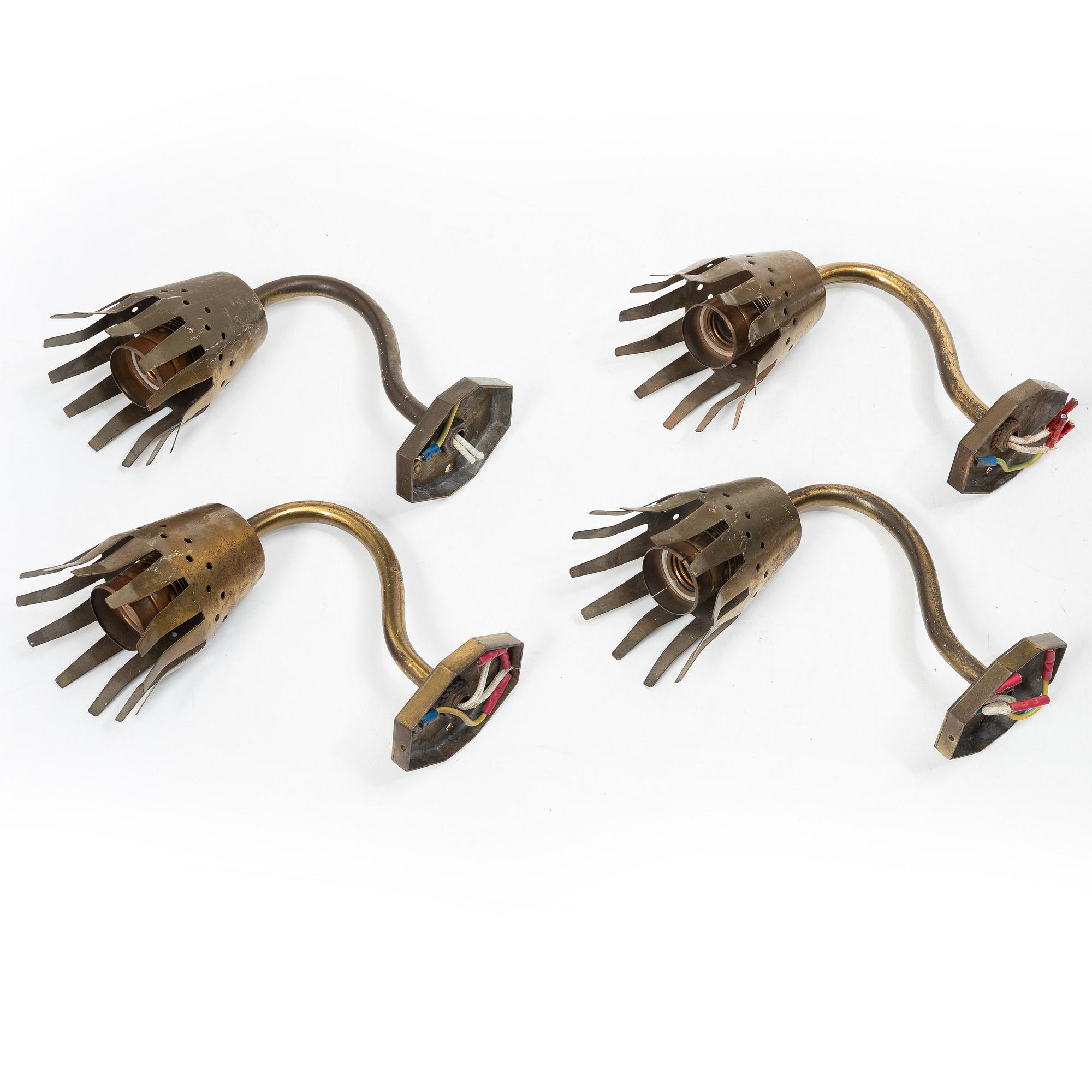 Wall lamps, 4, first half of the 20th century.