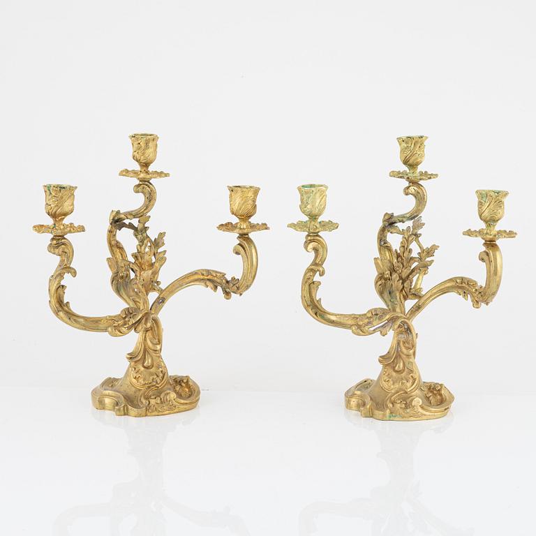 A pair of Rococo revival candelabra, second half of the 19th Century.