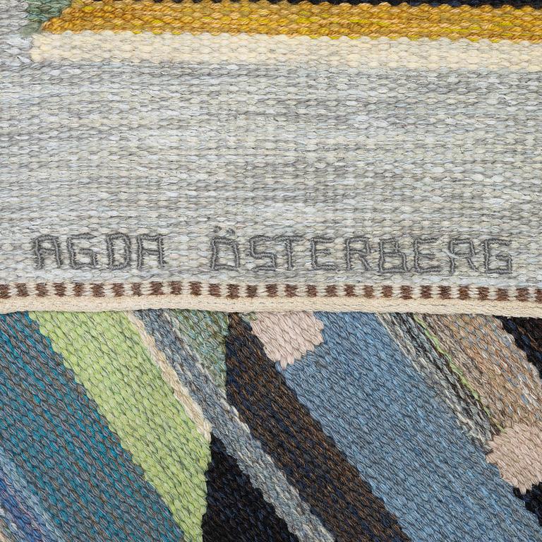Agda Österberg, a carpet. 'Matta 232' or a variant of it, flat and tapestry weave, c. 352 x 240 cm, signed AÖ.