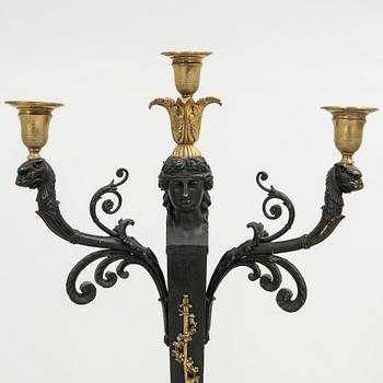 Candelabra, a pair, Empire style, mid-19th century.