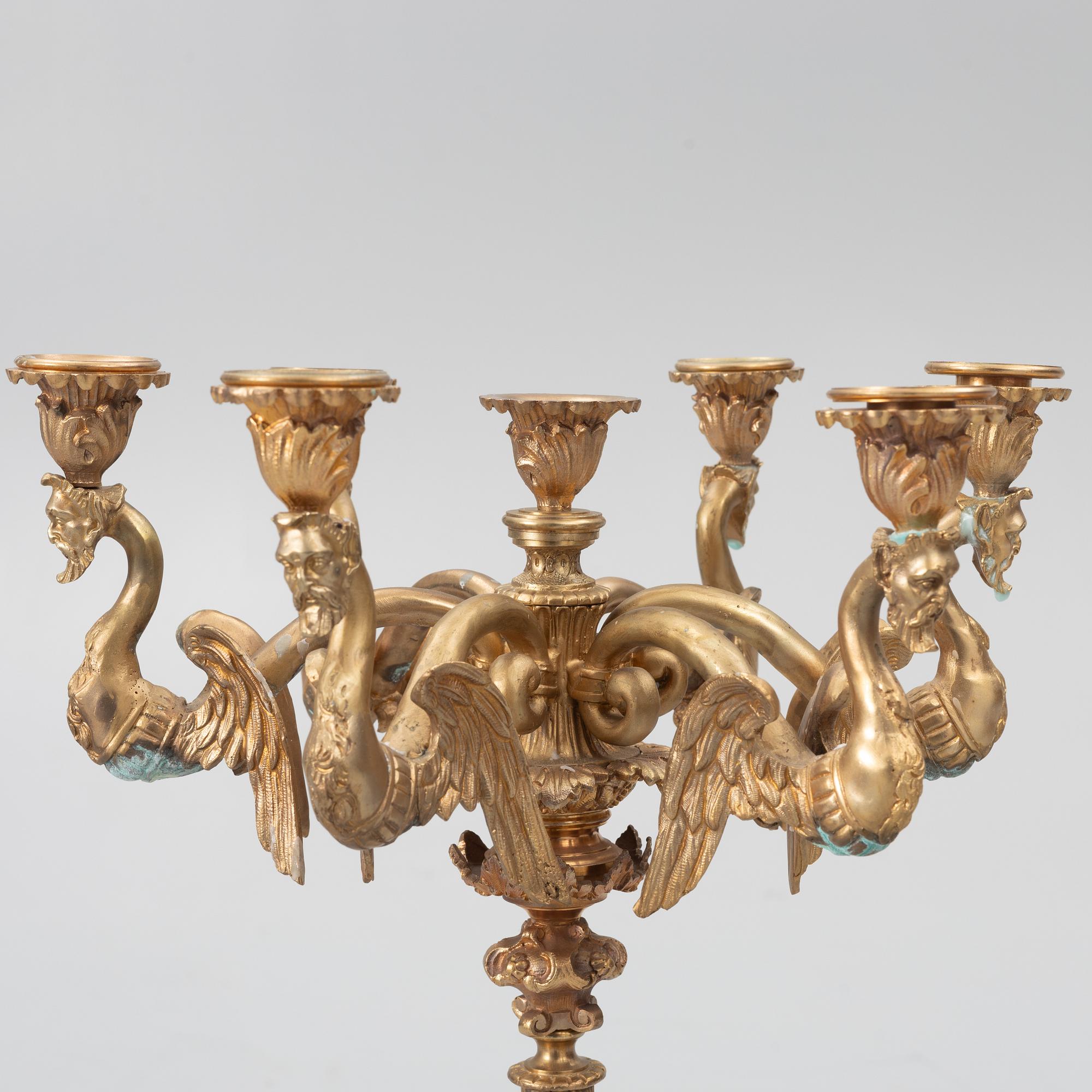 Kandelabrar, ett par, empirestil, 1900-tal.