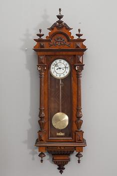 VÄGGPENDYL, lodregulator, oscariansk, 1800-talets slut.