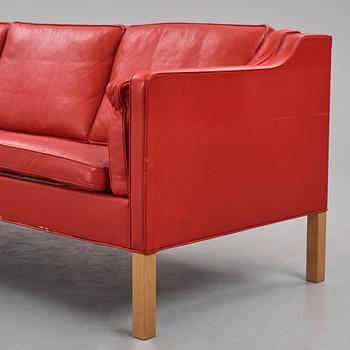 Børge Mogensen, a leather upholstered three-seated sofa, Fredericia Furniture, Denmark.