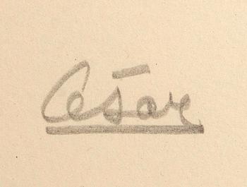 César Baldaccini, A color etching from "Bonjour Max Ernst", signed 26/100.