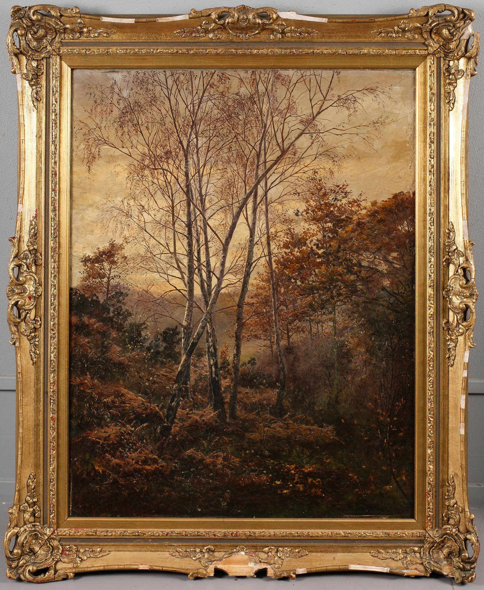 OKÄND KONSTNÄR, olja på duk, signerad H Friswell och daterad 1881.