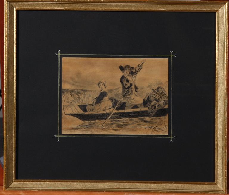 LAGERSTRÖM, VICTOR, blyertsteckning. Sign.