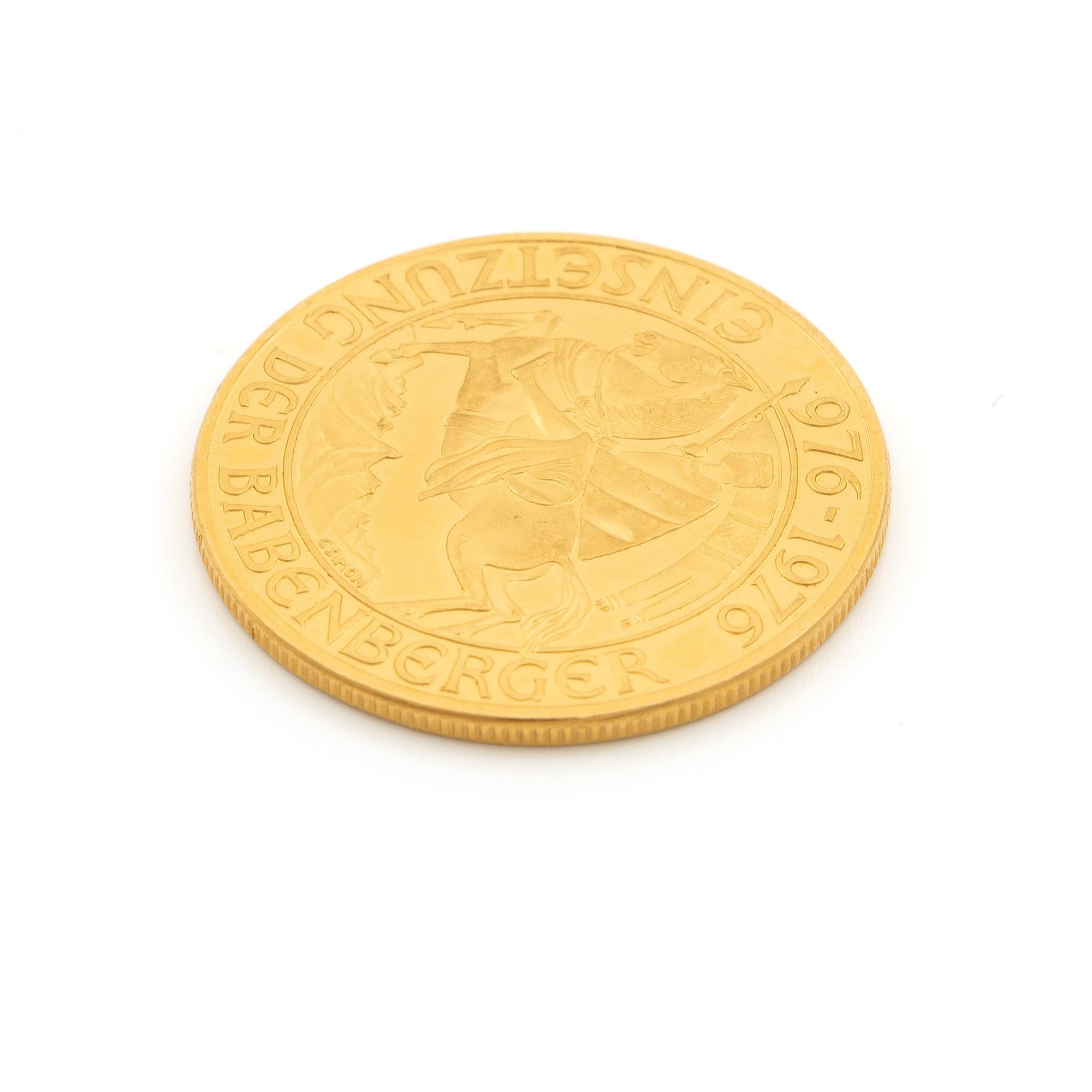 Gold coin, Austria, 1,000 schillings, 1976.