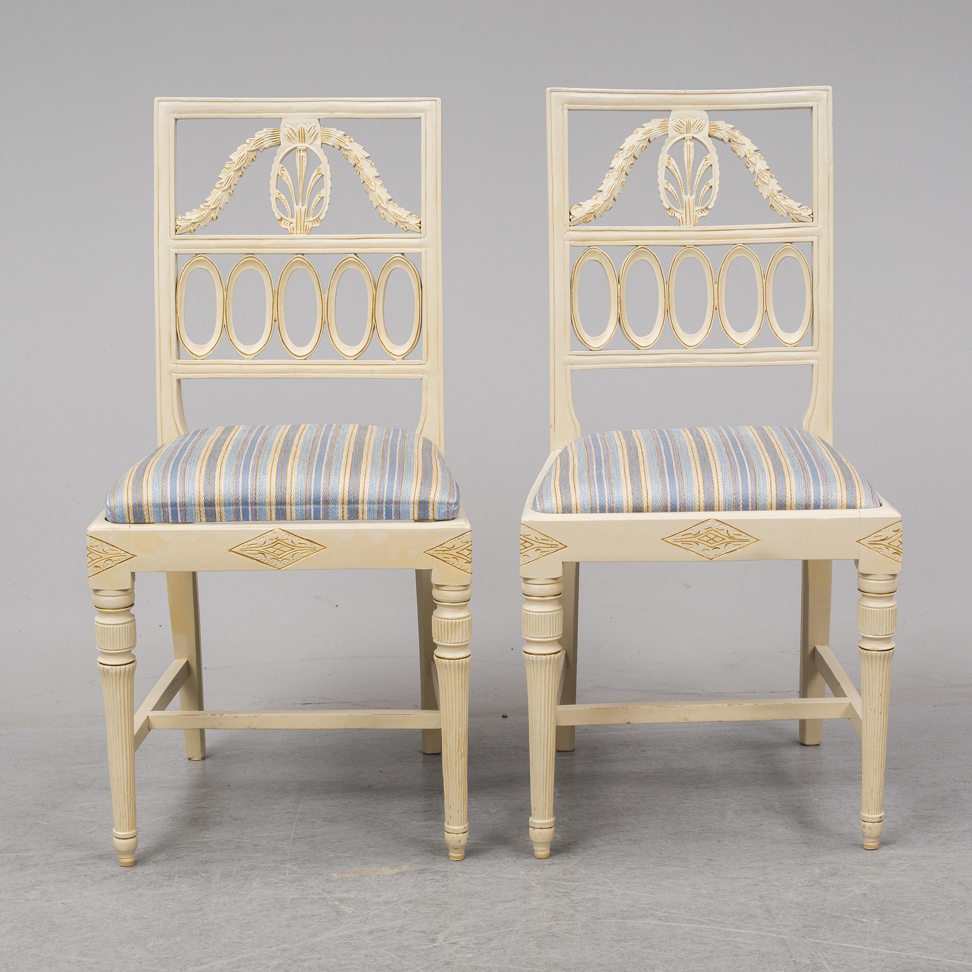 6 swedish chairs from Lindome, circa 1800.