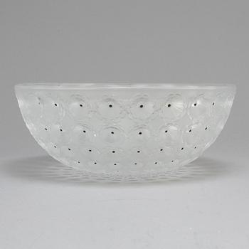 LALIQUE, skål, glas, "Nemours", Frankrike, 1900-talets andra hälft.