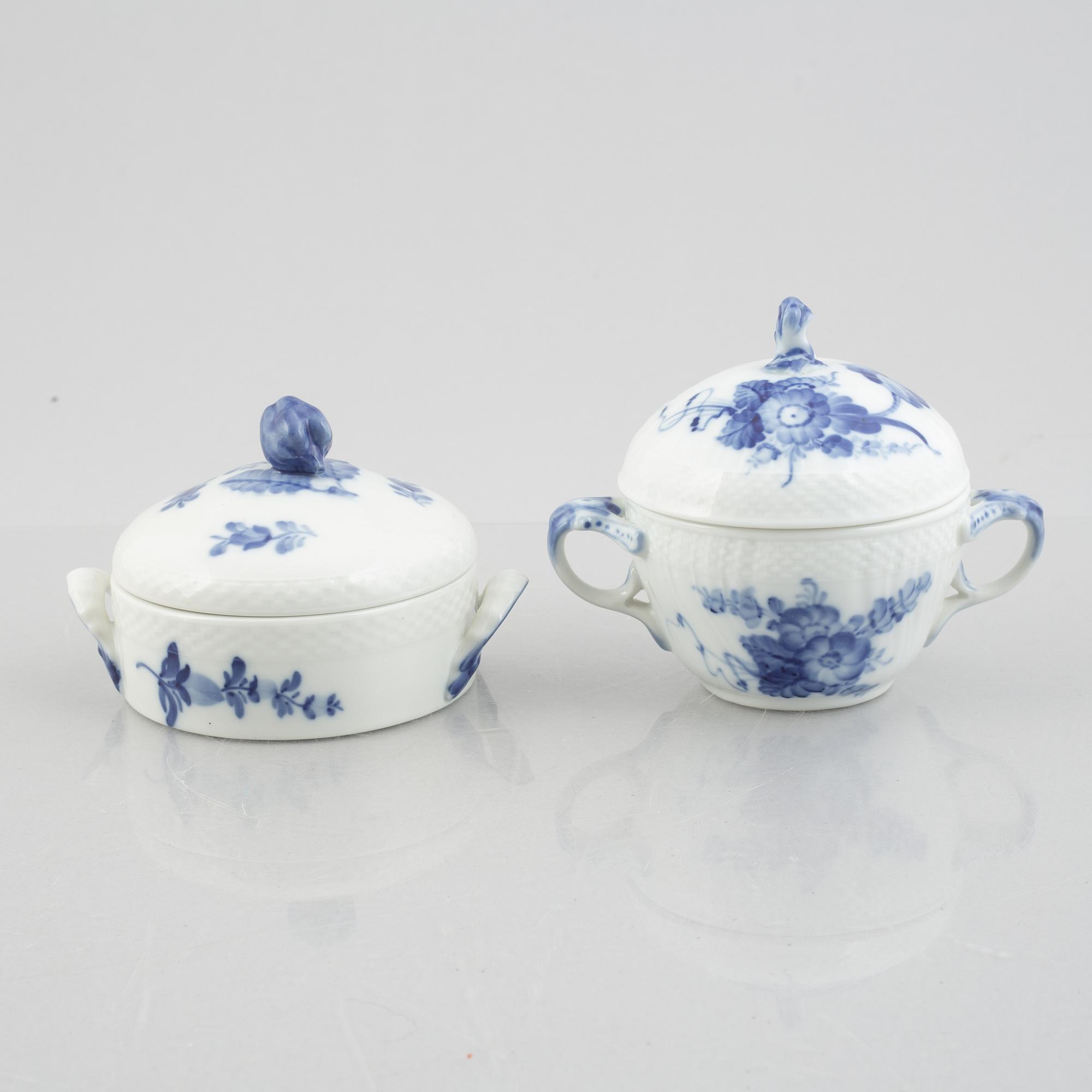 Royal Copenhagen, 53 pieces of a porcelain "Blue flower" coffee and mocha service, Denmark.
