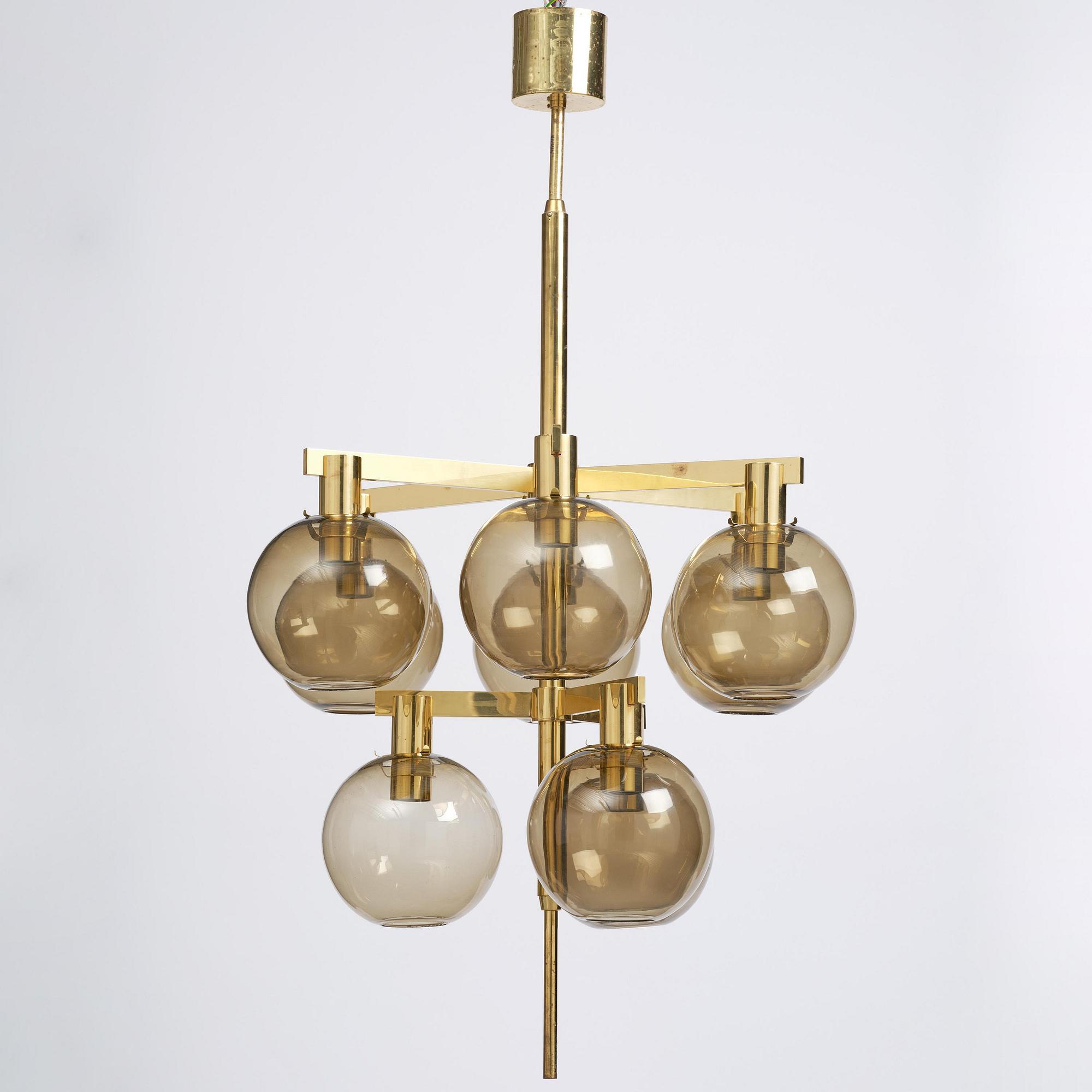 Hans-Agne Jakobsson, taklampa, modell "T348/9", Hans-Agne Jakobsson AB, Markaryd, 1960-tal.