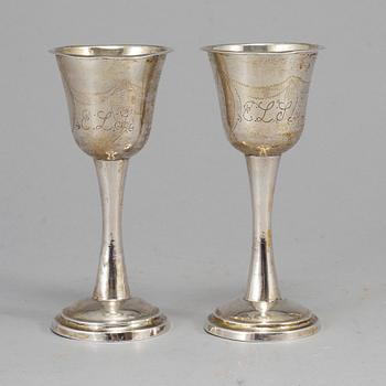 A pair of swedish silver wedding cups, mark of Carl Fredrik Seseman, Arboga 1812.