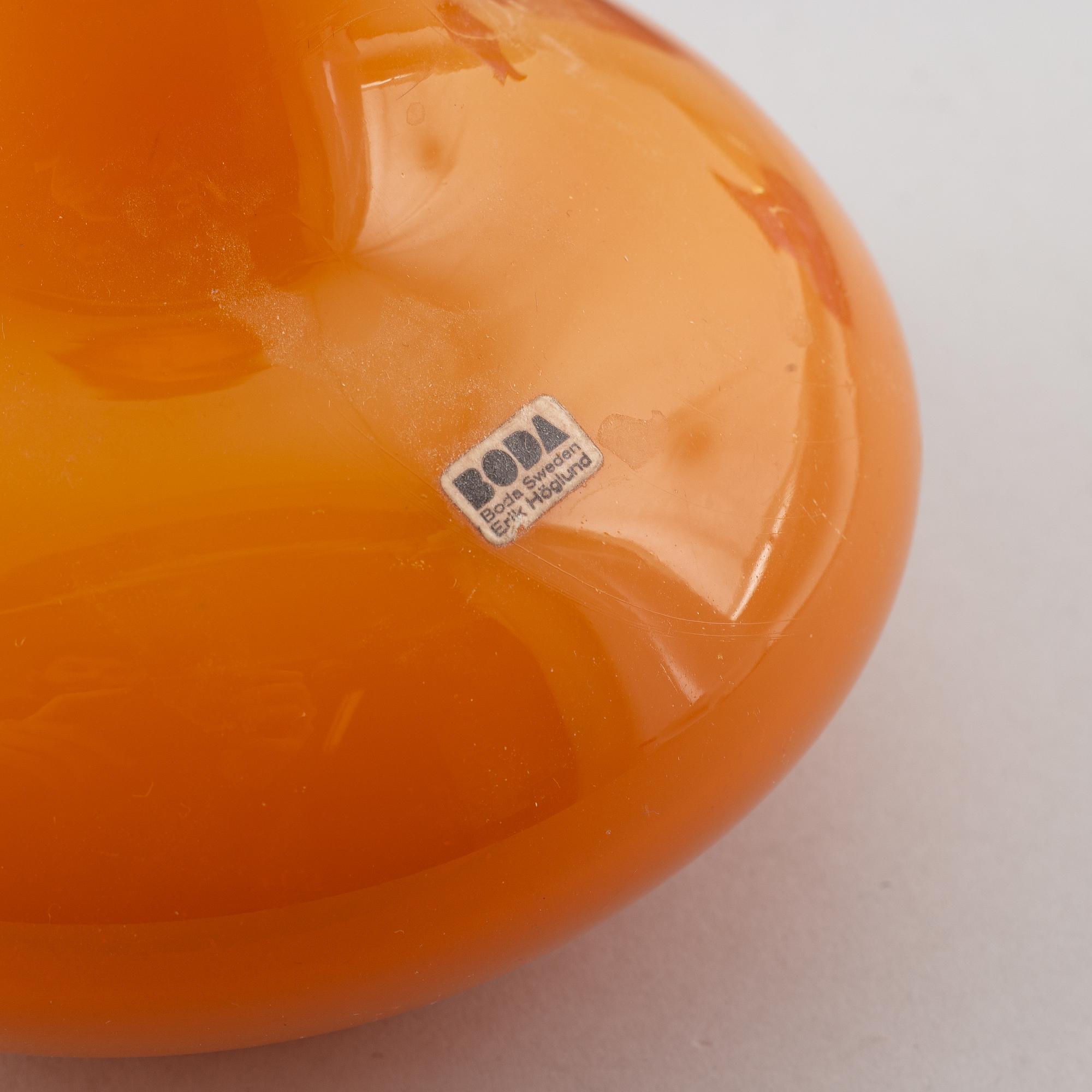 Erik Höglund, a set of 6 glass vases for Boda.