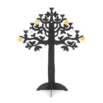 26. Bertil Vallien, a blackened iron candelabrum, 'Livets träd', Boda Smide.