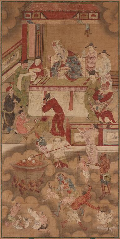 A Chinese painting, ink and colour on paper, unidentified master, 18th/19th Century.