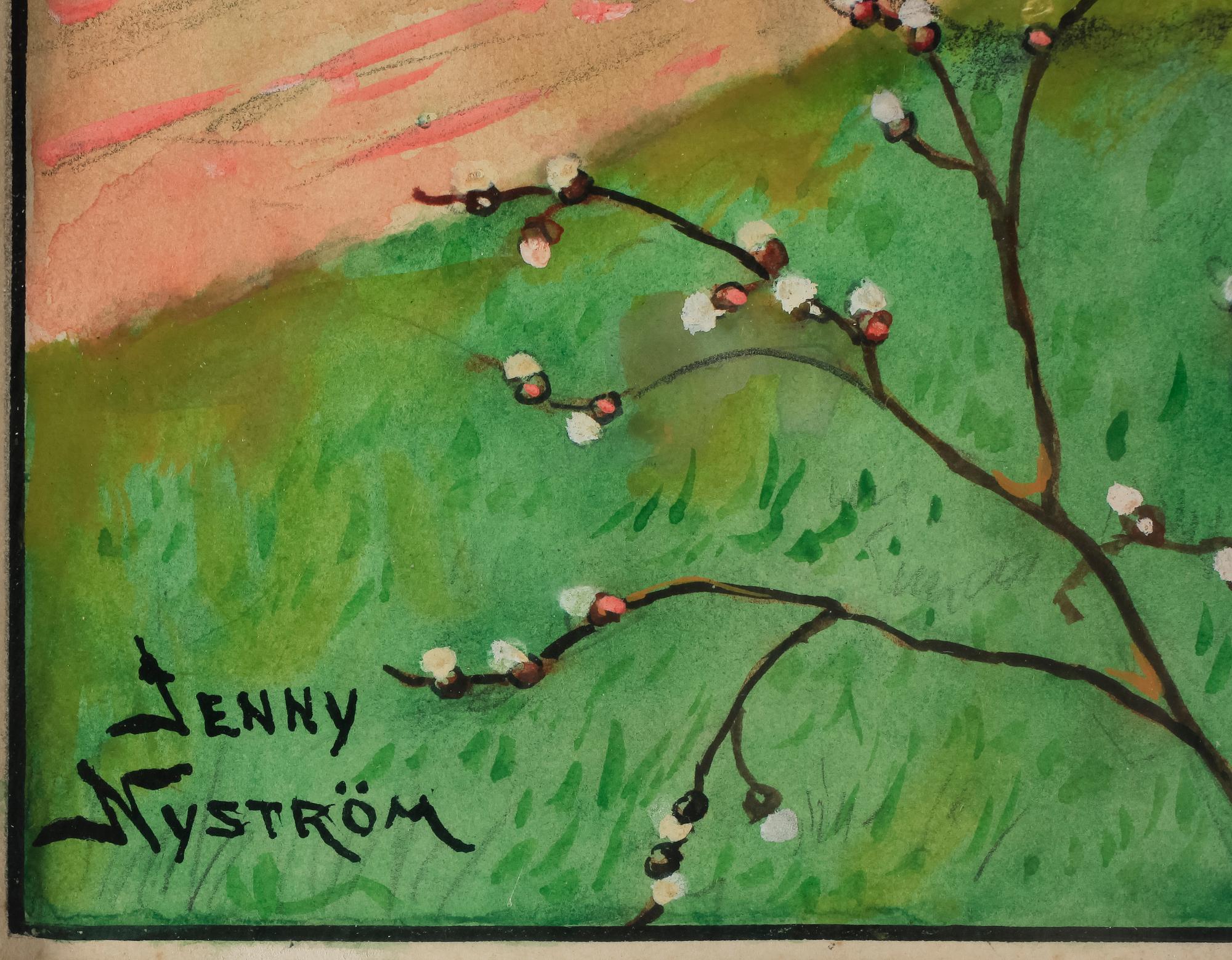 JENNY NYSTRÖM, akvarell, sign.