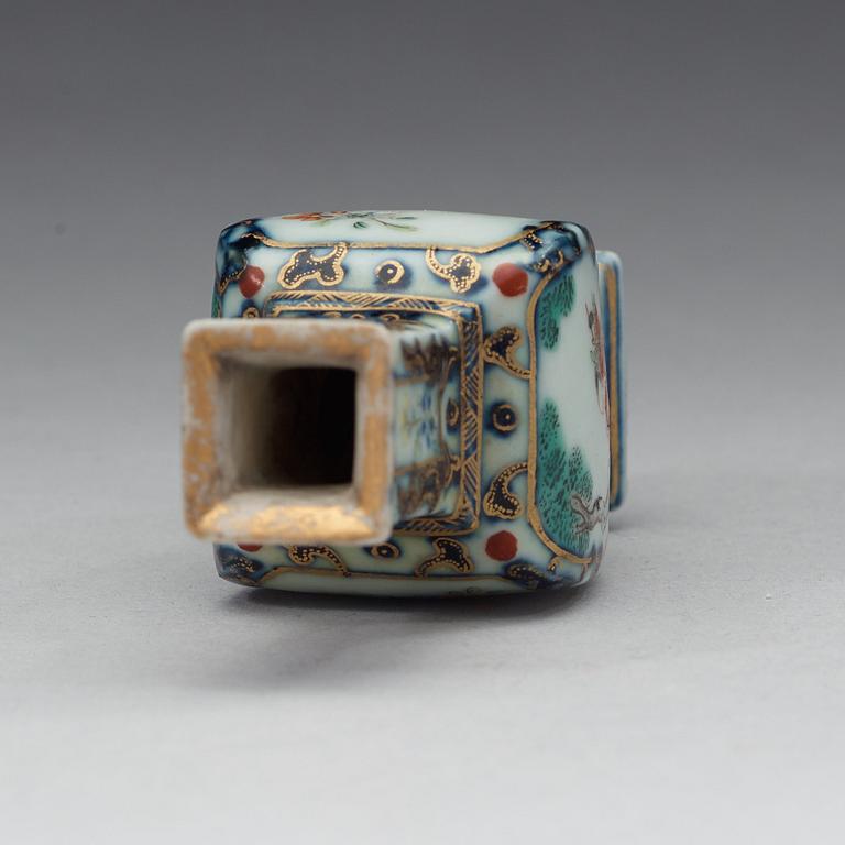 An enamelled miniature vase, Qing dynasty with Jiaqing mark.