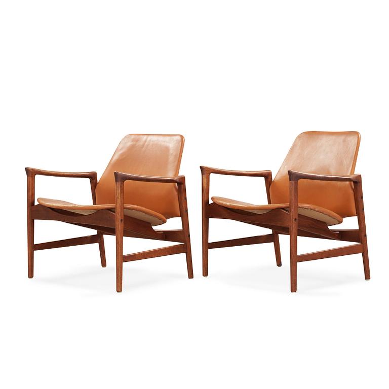 Ib Kofod-Larsen, fåtöljer, ett par "Holte", OPE Möbler, 1950-60-tal.