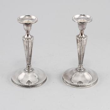 LJUSSTAKAR, ett par, silver, MGAB, 1966.