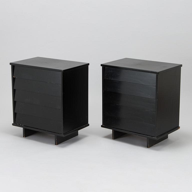 Ilmari Tapiovaara, a pair of 1960s drawers/bedside tables, model 1503, for Asko, Finland.