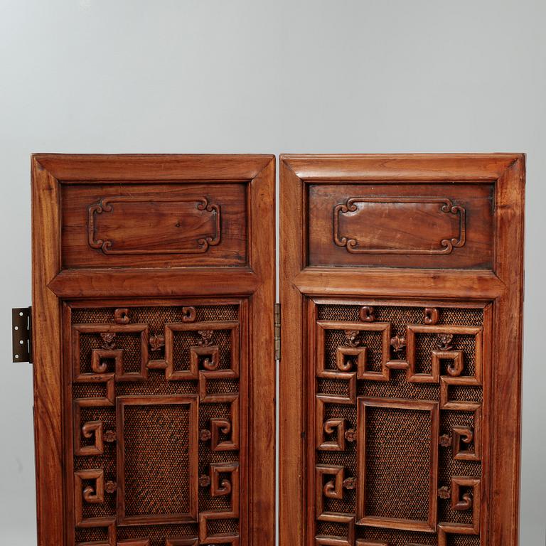 Two chinese folding screens, second half of the 20th century.