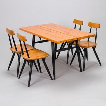 Ilmari Tapiovaara, a 1960s five-piece 'Pirkka' dining set for Laukaan Puu.