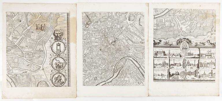 MATTEO GREGORIO DE RUBEIS, kopparstick, 1700-tal, 9 st blad.