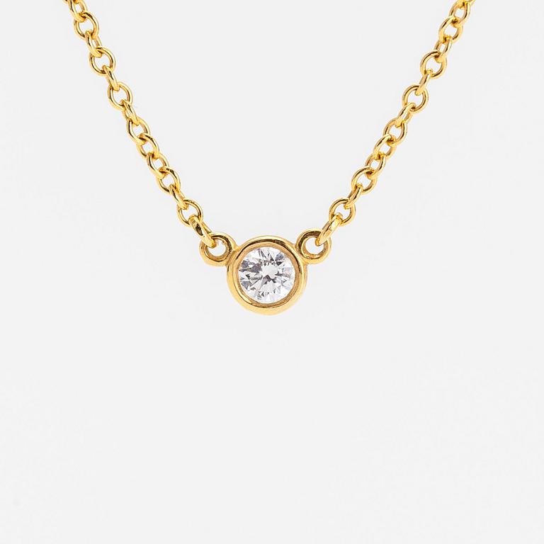 Tiffany & Co, Elsa Peretti, collier, "Diamonds by the Yard", 18K guld med en diamant ca. 0.05 ct.