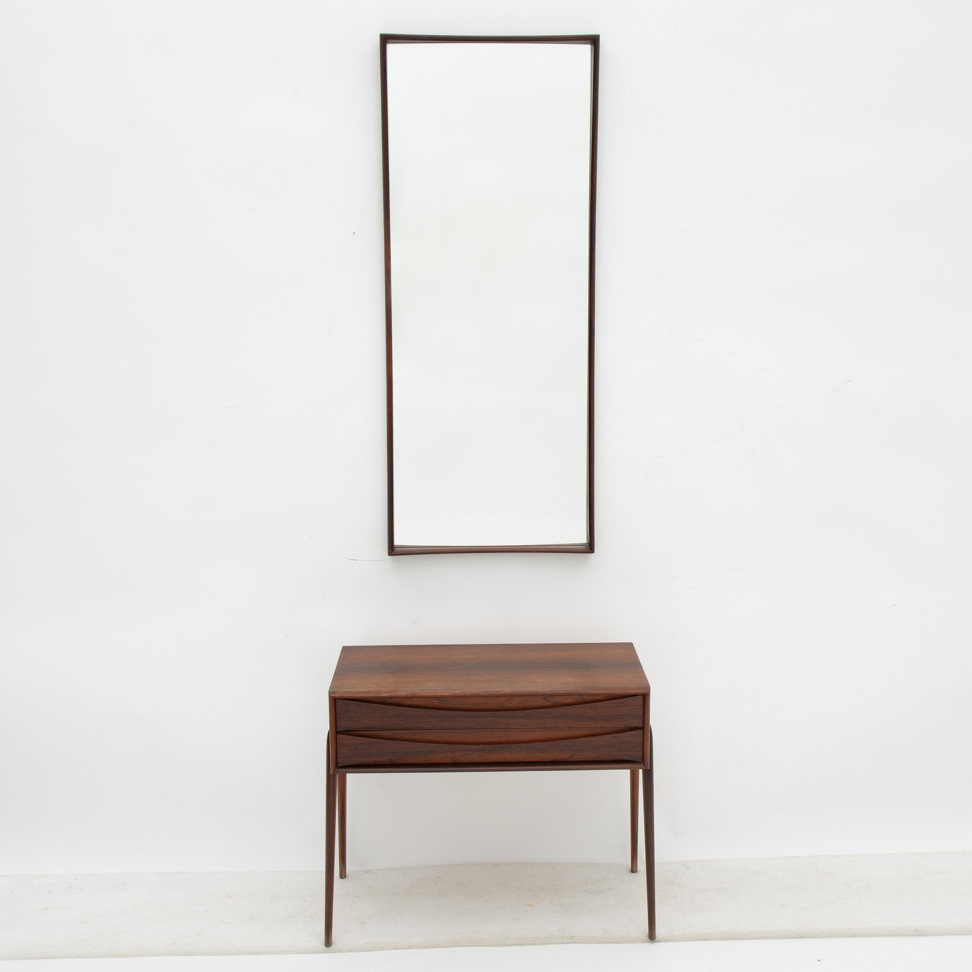 Rimbert Sandholt, a chest of drawers and a mirror, Glas & Trä, Hovmantorp, 1960's/70's.