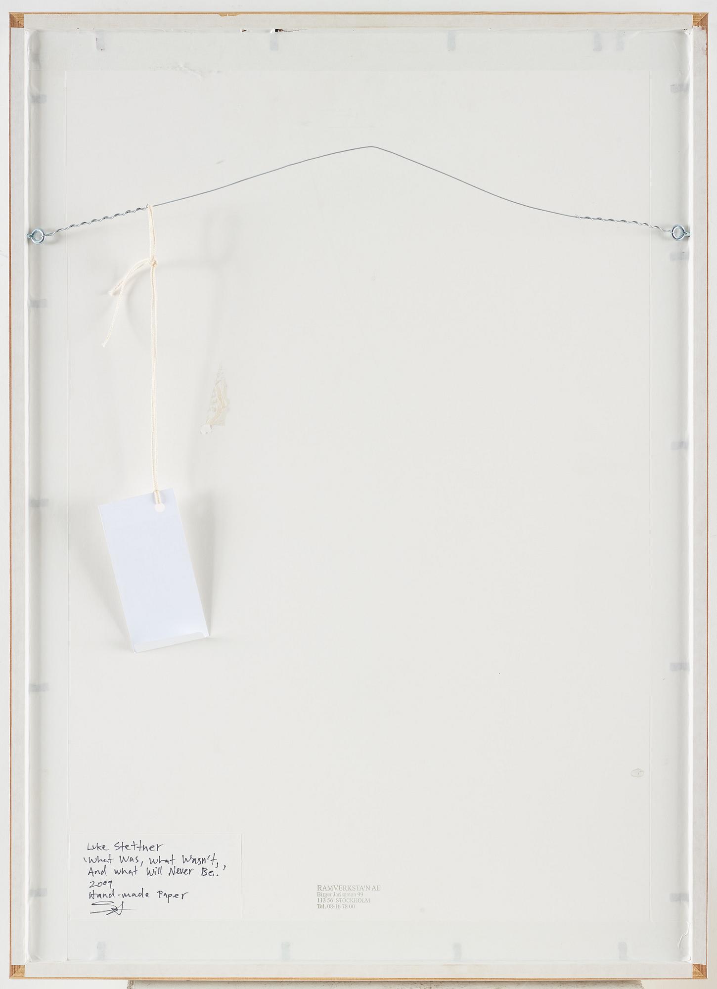 LUKE STETTNER, Triptyche, signed and dated 2009 on verso. Hand-made paper, med tryck.