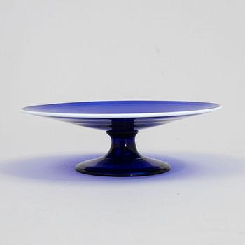 A Swedish or Norwegian cobalt glass tazza, 19th century.