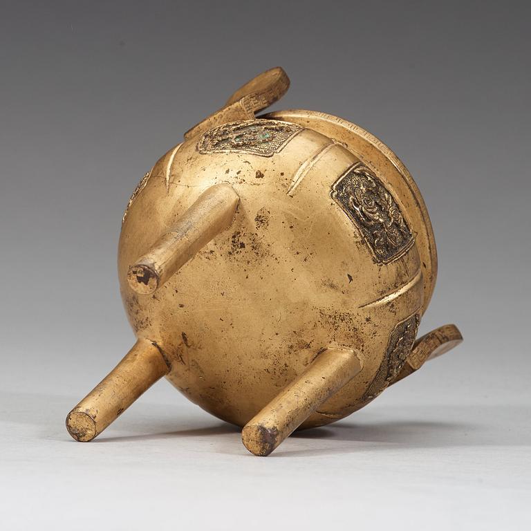 RÖKELSEKAR, brons. Qing dynastin, 1800-tal.
