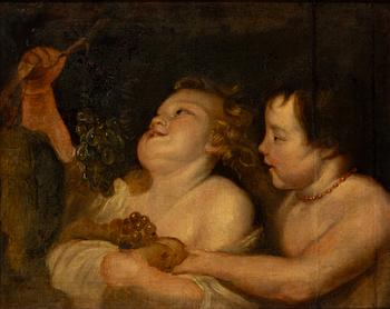 Peter Paul Rubens, his art, Children with Grapes, probably from the 18th century.