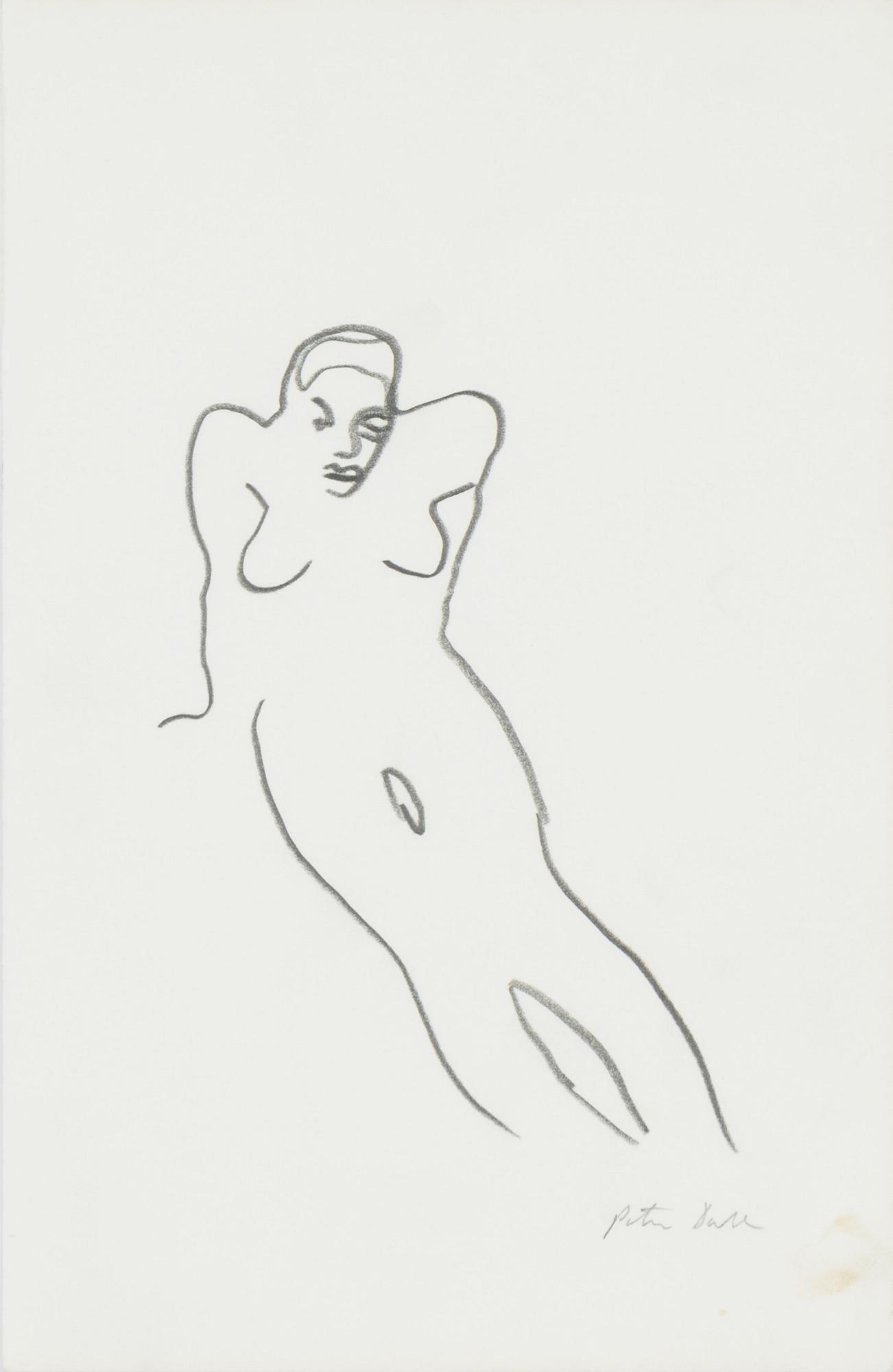 Peter Dahl, pencil drawing, signed.