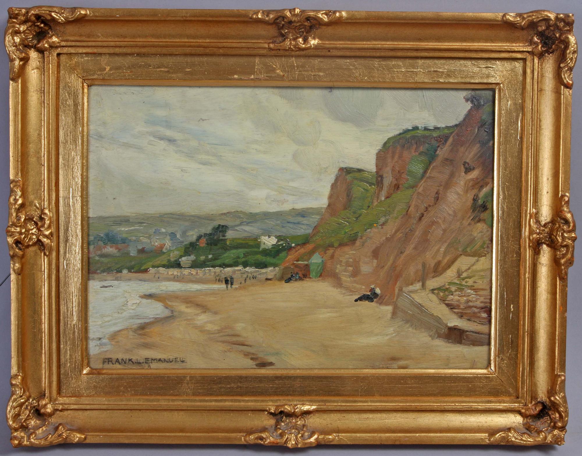 FRANK L. EMANUEL, olja på pannå, sign.