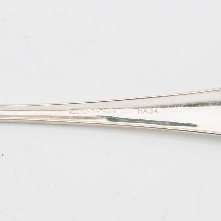 A Swedish 20th century set of 48 pcs of silver cutlery mark of Mema Linköping 1975, weight  1316 grams.