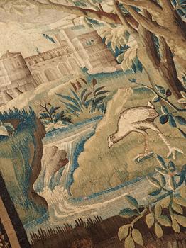 TAPESTRY. Tapestry weave. "Verdure". 275 x 231 cm. Flanders around 1700.