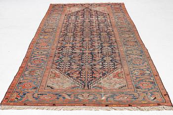 An antique Malayer carpet, west persia c 349 x 157 cm.