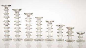 TIMO SARPANEVA, ljusstakar, 8 st, glas, "Festivo", Iittala.