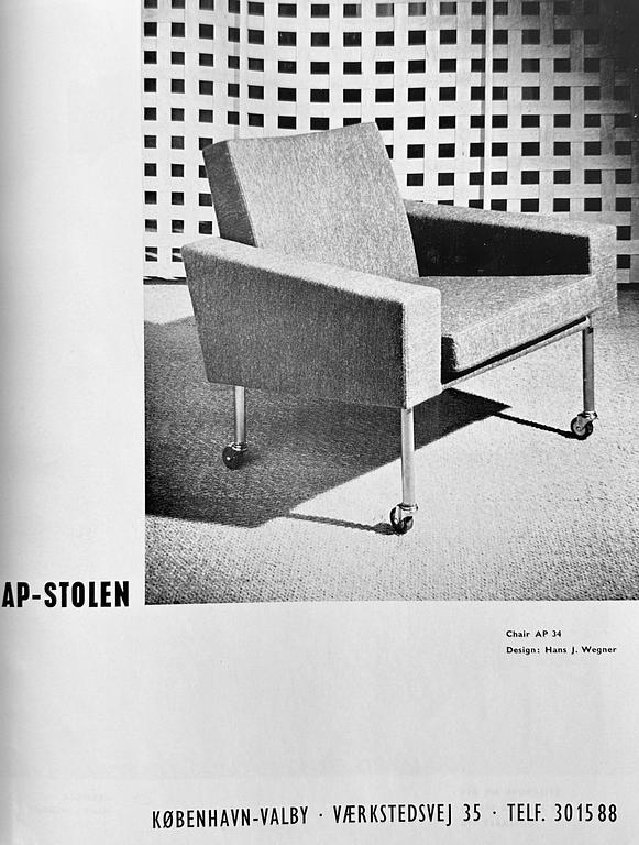 Hans J. Wegner, soffa och fåtölj, modell "AP-34", Anker Petersen AP-Stolen, Danmark, ca. 1957.