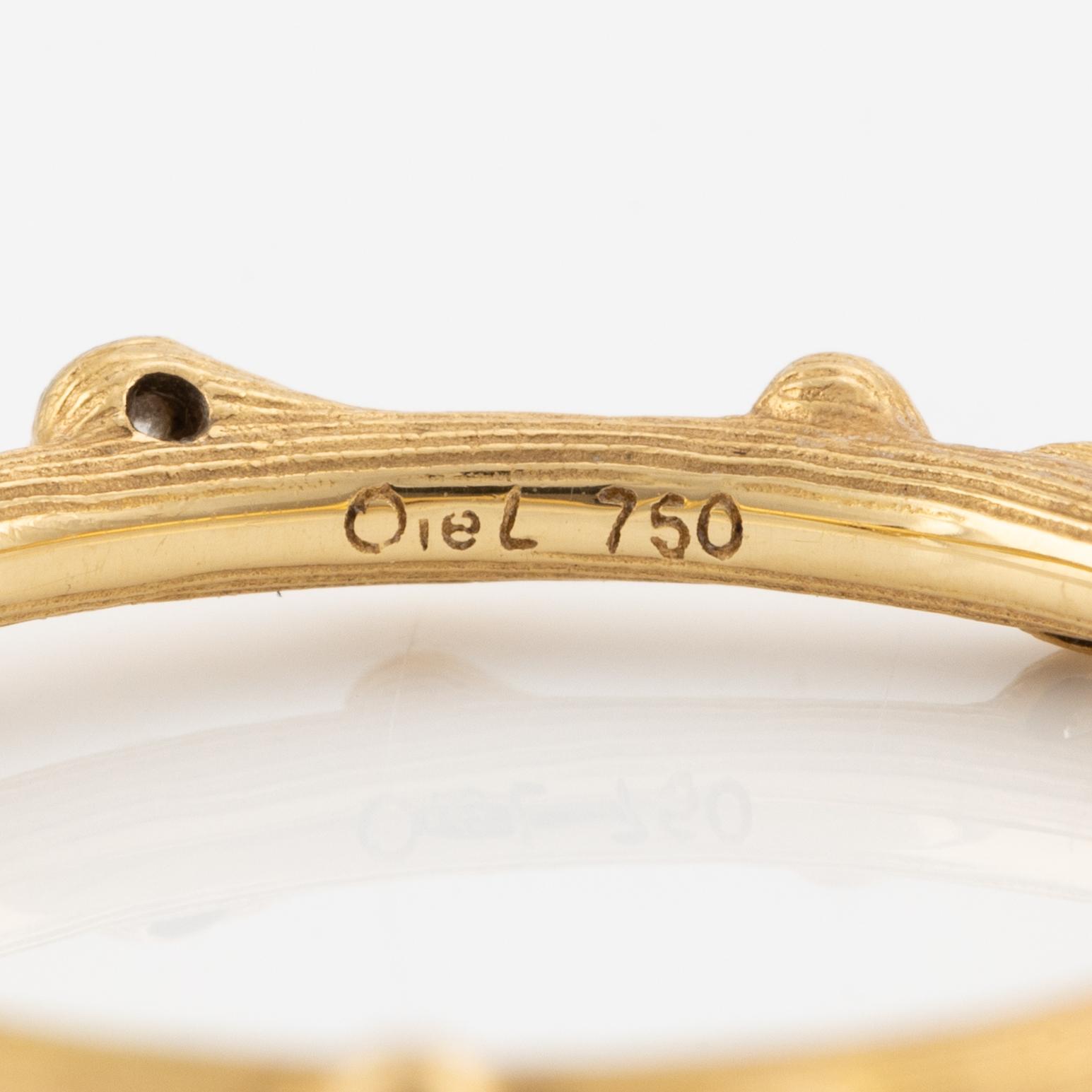 Ole Lynggaard, ring, "Nature", 18K gold with brilliant-cut diamonds.