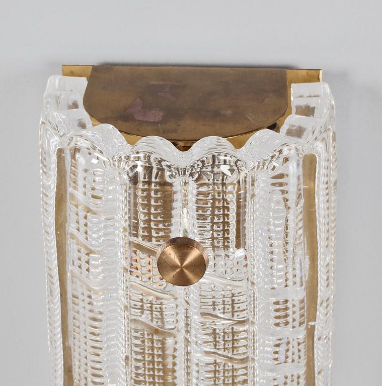 VÄGGLAMPOR, ett par, Carl Fagerlund, Fagerlund, Orrefors, 1900-talets andra hälft.