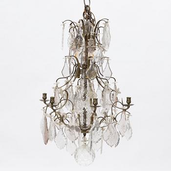 A six-light rococo-style chandelier, later part of the 20th century.