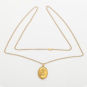 Halsband med medaljong, 18K guld.