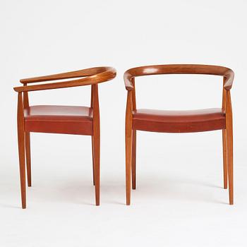 Nanna Ditzel, a pair of armchairs, "model 113", Poul Kolds Savværk, Denmark 1950-60's.